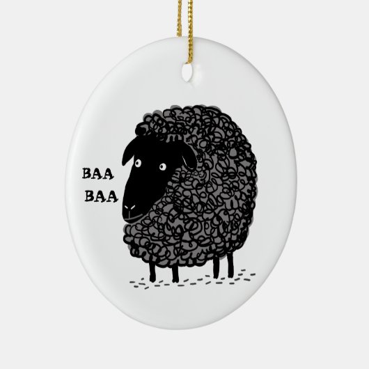 Baa Baa Black Sheep Cute Custom Holiday Ornament (Rechts)