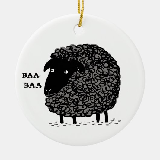 Baa Baa Black Sheep Cute Custom Holiday Ornament (Voorkant)