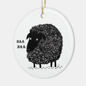 Baa Baa Black Sheep Cute Custom Holiday Ornament (Links)