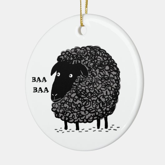 Baa Baa Black Sheep Cute Custom Holiday Ornament (Links)
