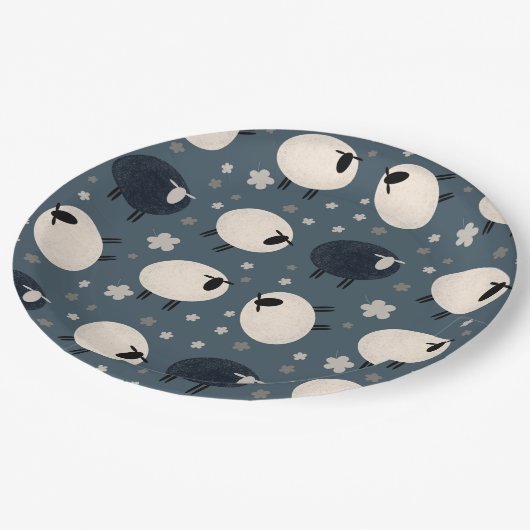 Baa Baa Black Sheep Paper Borden Papieren Bordje (Gekanteld)