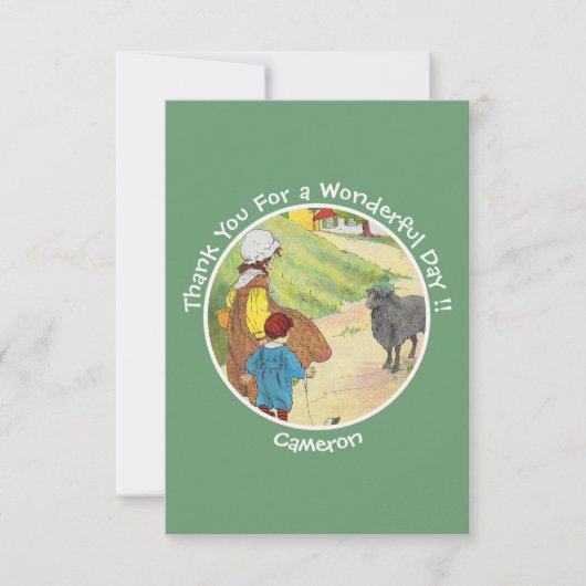 Baa, Baa, Black Sheep Verjaardagsfeest Collectie Bedankkaart (Voorkant)