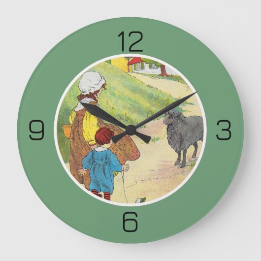 Baa, Baa, Black Sheep Verjaardagsfeest Collectie Grote Klok (Voorkant)