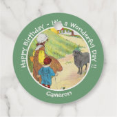 Baa, Baa, Black Sheep Verjaardagsfeestje Collectie Bedankjes Labels (Achterkant)