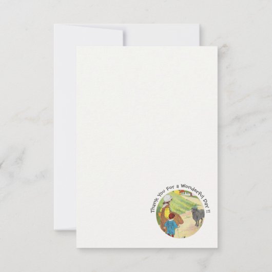 Baa, Baa, Black Sheep Verjaardagsfeestje Collectie Bedankkaart (Achterkant)