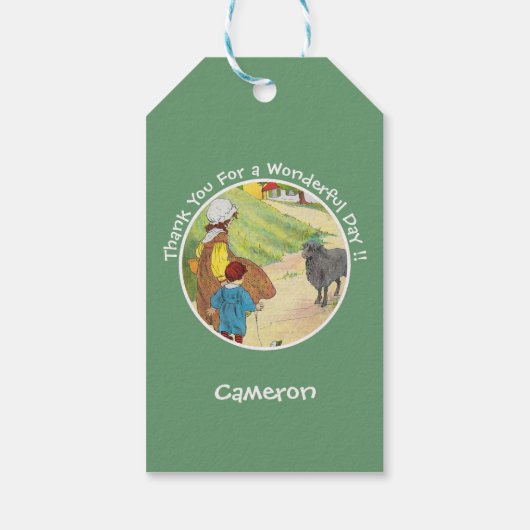 Baa, Baa, Black Sheep Verjaardagsfeestje Collectie Cadeaulabel (Achterkant)