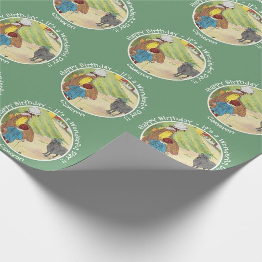 Baa, Baa, Black Sheep Verjaardagsfeestje Collectie Cadeaupapier (Hoek)