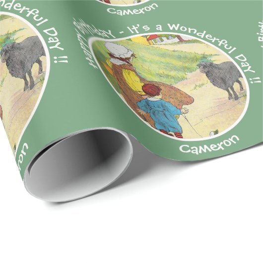 Baa, Baa, Black Sheep Verjaardagsfeestje Collectie Cadeaupapier (Rol Hoek)