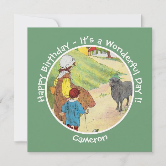 Baa, Baa, Black Sheep Verjaardagsfeestje Collectie Kaart (Voorkant)