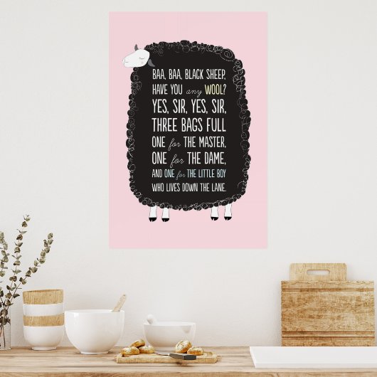 Baa Baa Black Ship Nursery Rhyme Poster (Keuken)