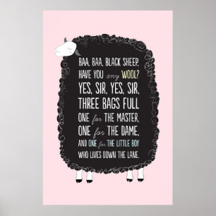 Baa Baa Black Ship Nursery Rhyme Poster