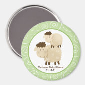 Baa Baa Schaap Groen 3-inch Ronde Favor Magnet (Voorkant / Achterkant)