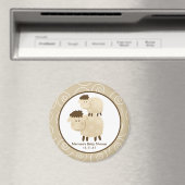 Baa Baa Schaap Neutraal 3-inch Ronde Favor Magnet (Insitu (Vaatwasser))