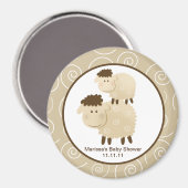 Baa Baa Schaap Neutraal 3-inch Ronde Favor Magnet (Voorkant / Achterkant)