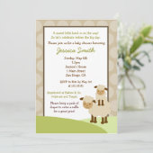 Baa Baa Sheep Baby shower Nodig neutraal uit Kaart (Staand voorkant)