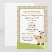 Baa Baa Sheep Baby shower Nodig neutraal uit Kaart (Voorkant / Achterkant)