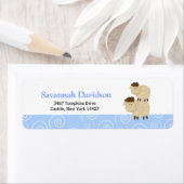 Baa Baa Sheep (Blauw) Aangepaste Adresetiketten (3 Etiket (Insitu)