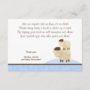 Baa Baa Sheep (blauwe kleur) RSVP-behuizingskaarte Informatiekaartje