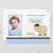 Baa Baa Sheep Blue *FOTO* Birthday 5x7 Kaart (Voorkant / Achterkant)