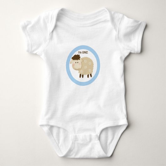 Baa Baa Sheep Blue op persoonlijke titel Romper (Voorkant)