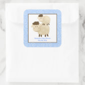 Baa Baa Sheep Blue SQUARE Favor Sticker (Tas)