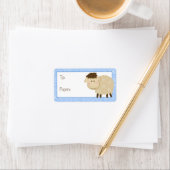 Baa Baa Sheep Blue Swirl Gift Label Label (Insitu)