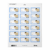 Baa Baa Sheep Blue Swirl Gift Label Label (Full Sheet)