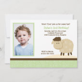 Baa Baa Sheep Green *PHOTO* Birthday 5x7 Kaart (Voorkant)