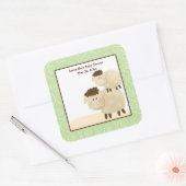 Baa Baa Sheep Neutral Green SQUARE Favor Sticker (Envelop)