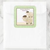 Baa Baa Sheep Neutral Green SQUARE Favor Sticker (Tas)