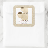 Baa Baa Sheep Neutral SQUARE Favor Sticker (Tas)