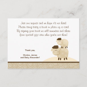 Baa Baa Sheep (Neutrale kleur) RSVP Enclosure Kaar Informatiekaartje