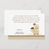 Baa Baa Sheep (Neutrale kleur) RSVP Enclosure Kaar Informatiekaartje (Voorkant / Achterkant)