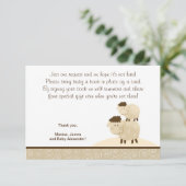 Baa Baa Sheep (Neutrale kleur) RSVP Enclosure Kaar Informatiekaartje (Staand voorkant)