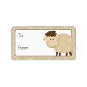 Baa Baa Sheep Tan Swirl Gift Label Label (Voorkant)