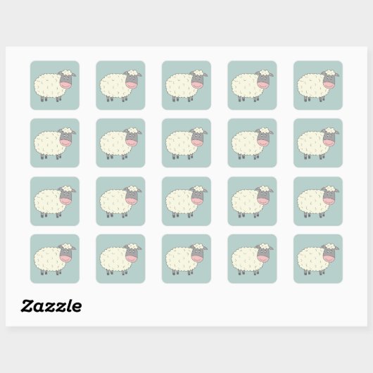 Baa Baa Sheep Vierkante Sticker (Vel)