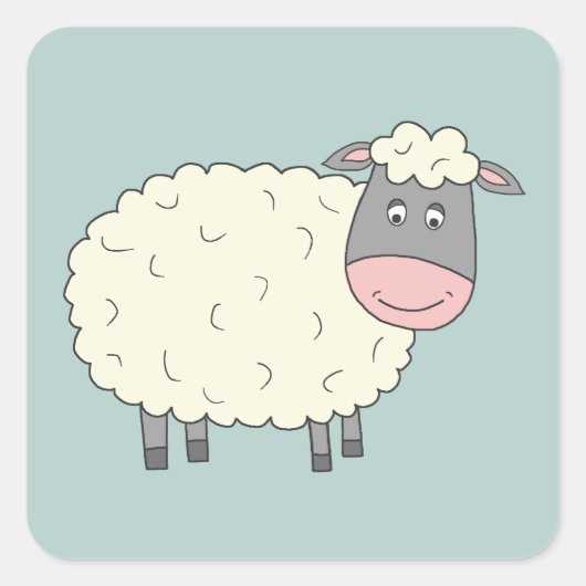 Baa Baa Sheep Vierkante Sticker (Voorkant)