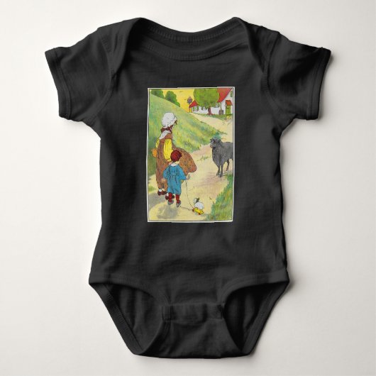Baa, Baa, Zwarte Schaap, Moeder de Gans kinderrijm Romper (Voorkant)