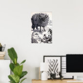 "Baa Baa Zwarte Schaap" Oude Illustratie Poster (Thuiskantoor)