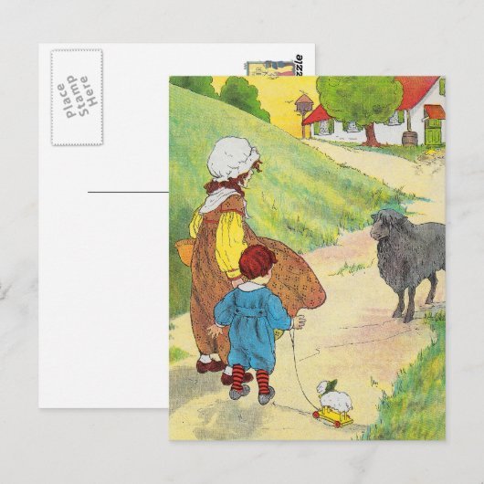 Baa, baa, zwarte schapen, heb je wol? briefkaart (Voorkant / Achterkant)