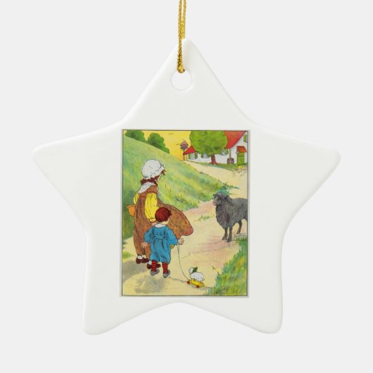 Baa, baa, zwarte schapen, heb je wol? keramisch ornament (Voorkant)