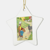 Baa, baa, zwarte schapen, heb je wol? keramisch ornament (Links)