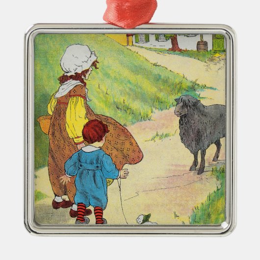 Baa, baa, zwarte schapen, heb je wol? metalen ornament (Voorkant)