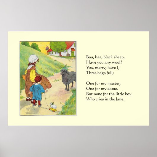 Baa, baa, zwarte schapen, heb je wol? poster (Voorkant)