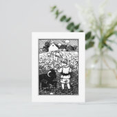  baa, Baa, zwarte schapen, Rhyme Briefkaart (Staand voorkant)