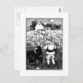  baa, Baa, zwarte schapen, Rhyme Briefkaart (Voorkant / Achterkant)