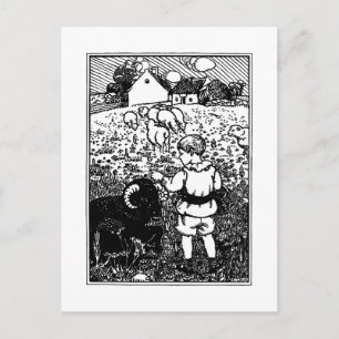 baa, Baa, zwarte schapen, Rhyme Briefkaart