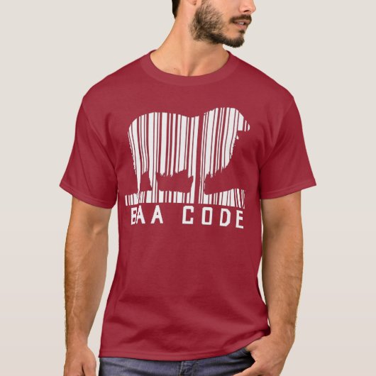 Baa-code Barcode Schapenlamsveeteelt Boerderij boe T-shirt (Voorkant)