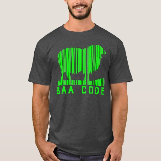 Baa-code Barcode Schapenlamsveeteelt Boerderij boe T-shirt (Voorkant)