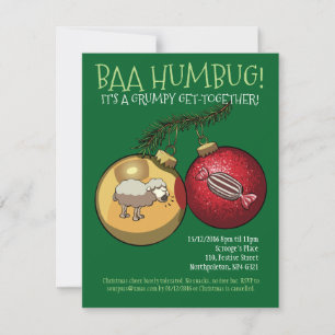 Baa Humbug Baubles kerstmis en Snoep Cartoon Kaart